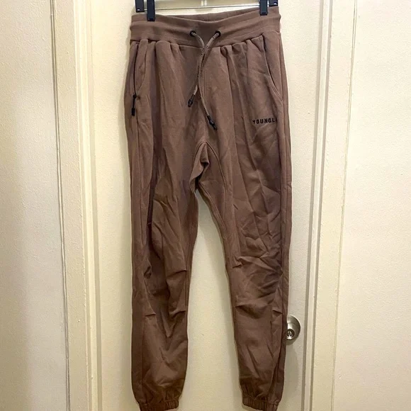 YoungLA Brown Beige Sweatpant Joggers in Size Mens Medium - Picture 2 of 4